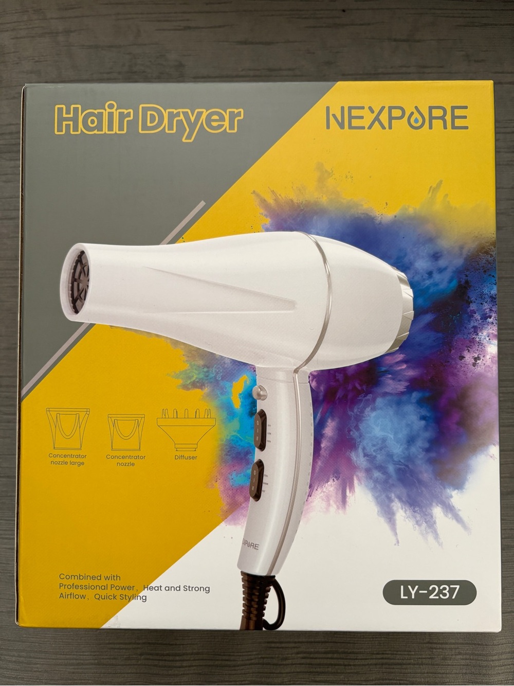 White LY-237 Hair Dryer — Lightweight Professional Styling